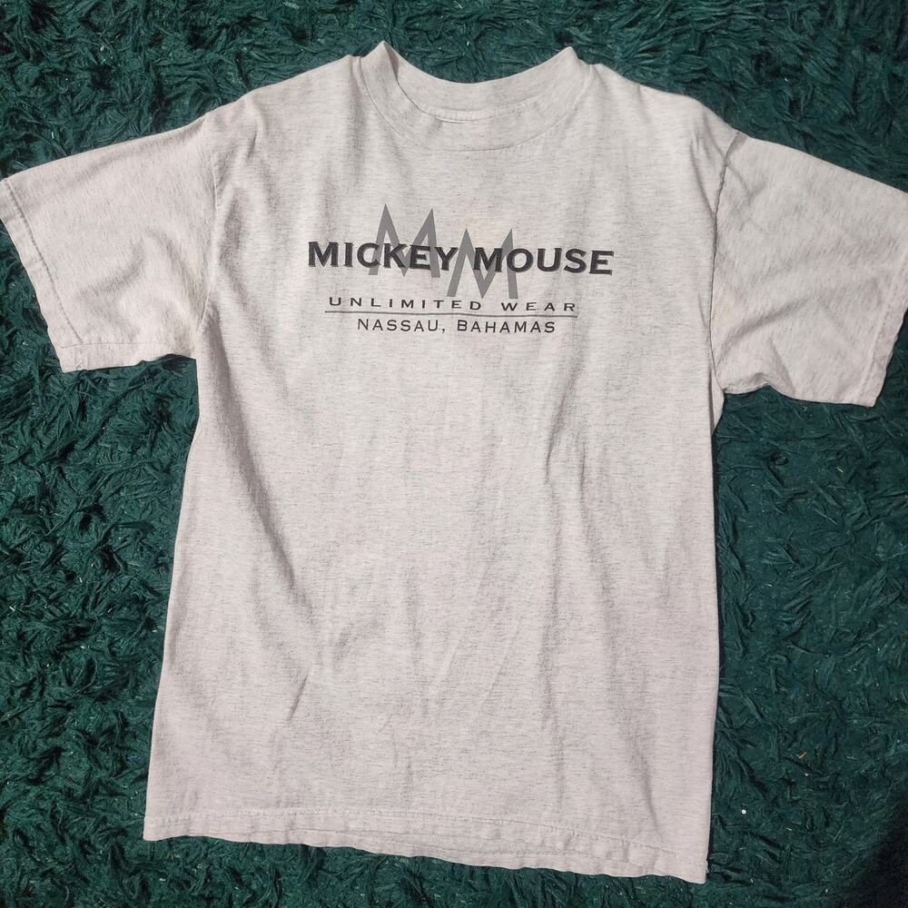 Vintage Mickey Mouse Nassau Bahamas Tourist Tee Sherpy’s Disney Gray L